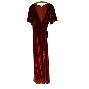 Baltic Born Velvet Maxi Dress in Deep Red